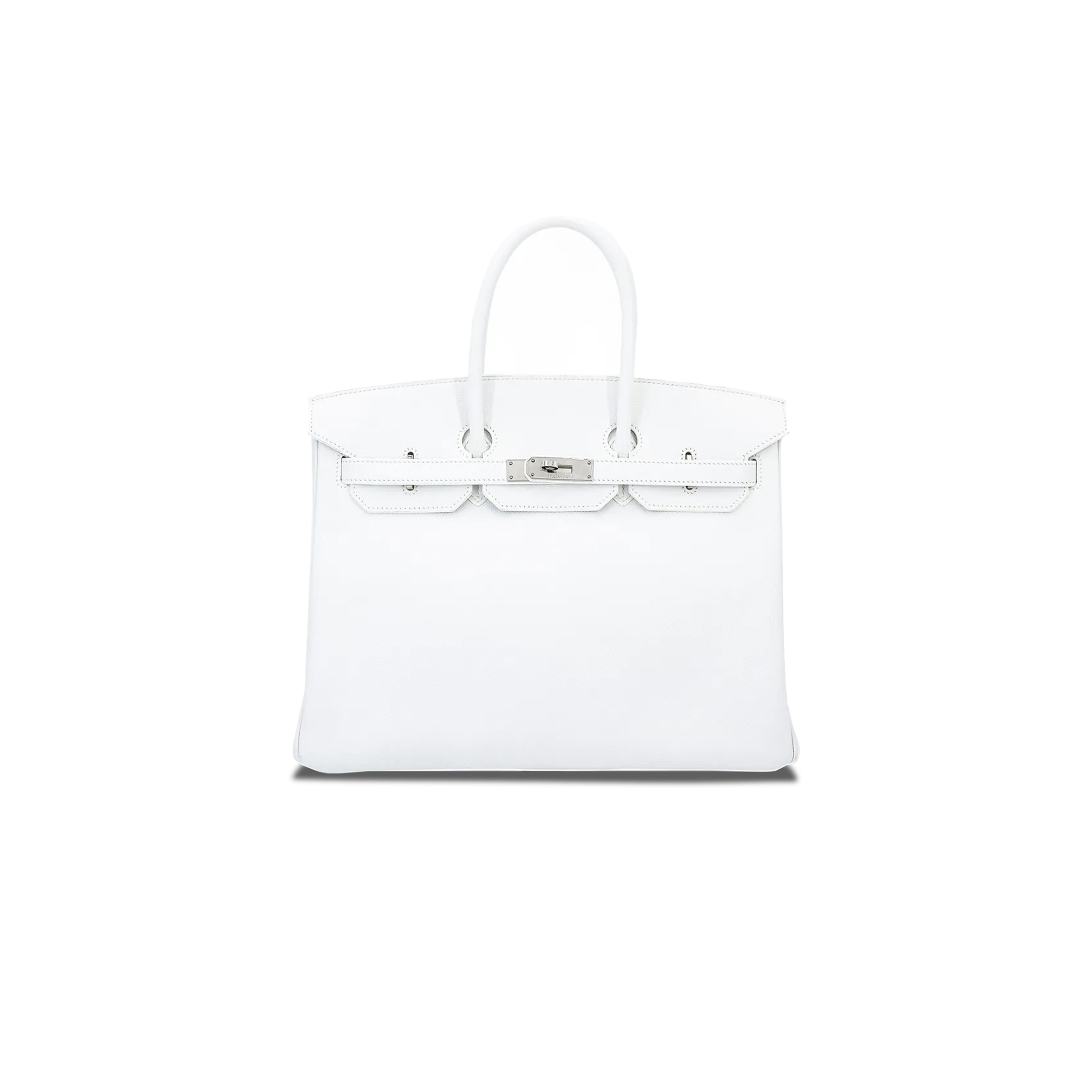 HERMÈS MASTER BIRKIN 30 SWIFT LEATHER PURE WHITE SILVER BUCKLE H049352CK21 (30*23*15cm)